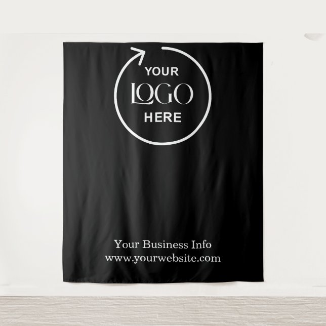 Black Backdrop – Custom Business Event Logo Tapestry (Front)