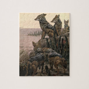 Black Backed Jackals by Winifred Austen Jigsaw Puzzle
