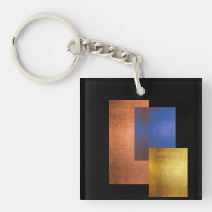 Black Background Abstract Geometric Keychain