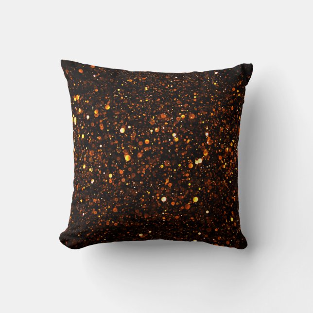 Black Background Beautiful Bokeh Cushion (Front)