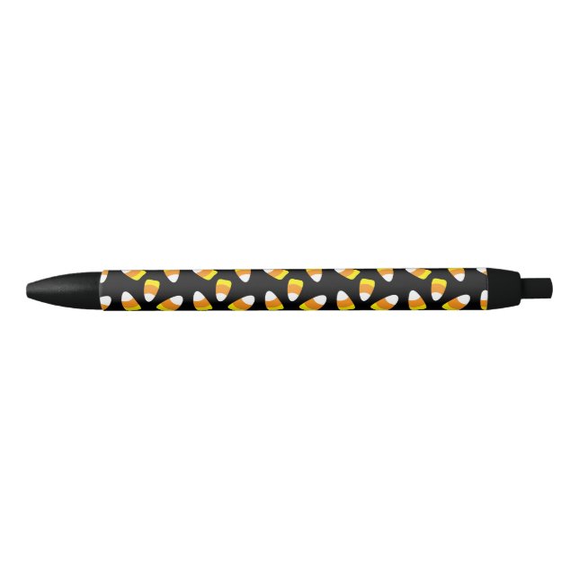 Black Background Candy Corn Pattern Ink Pen (Front)