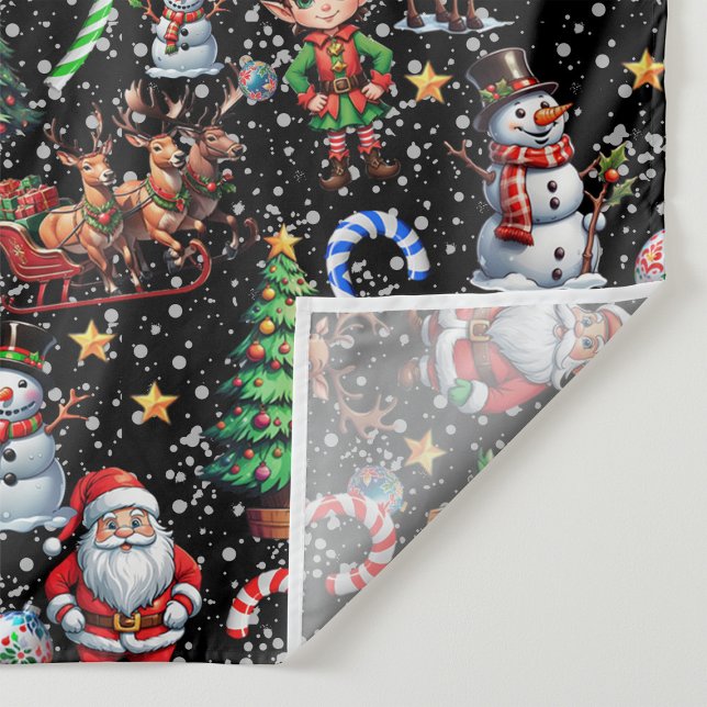 Black Background Christmas Decorative Pattern Fabric (Creator Uploaded)