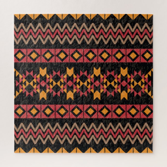 Black Background, Geometric Modern Pattern. Jigsaw Puzzle (Vertical)