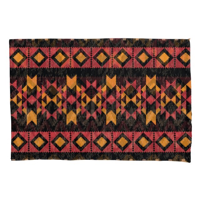 Black Background, Geometric Modern Pattern. Pillowcase (Front)