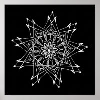 Black Background Mandala Adult Colouring