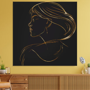 Black Background Modern Wall Art”Stretched Canvas Print