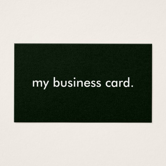 Black Background, my business card. Business Card