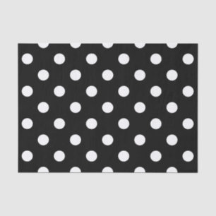 Black Background Polka Dots Tissue Paper