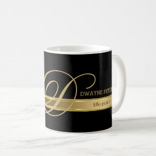 Black Background With Gold Stripe Coffee Mug