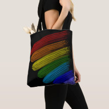 Black background with stripes of rainbow colors
