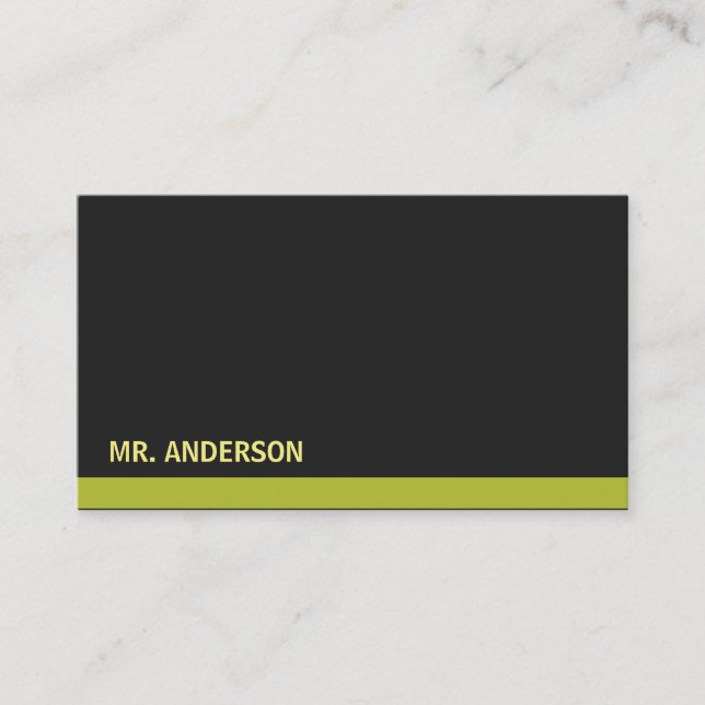 Black Background Yellow Accent Business Card (Front)