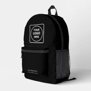 Black Backpack Custom Modern Business Logo