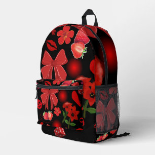 Black Backpack with Bold Red Sticker Design