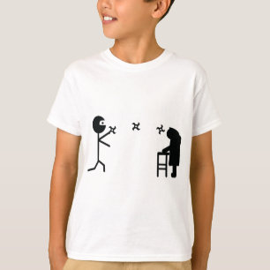 black bad ninja fighting granny T-Shirt