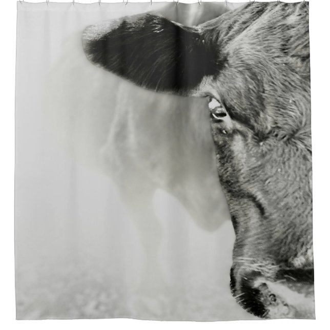 Black Baldie Shower Curtain (Front)