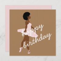 Black ballerina afro ballet dancer birthday Card