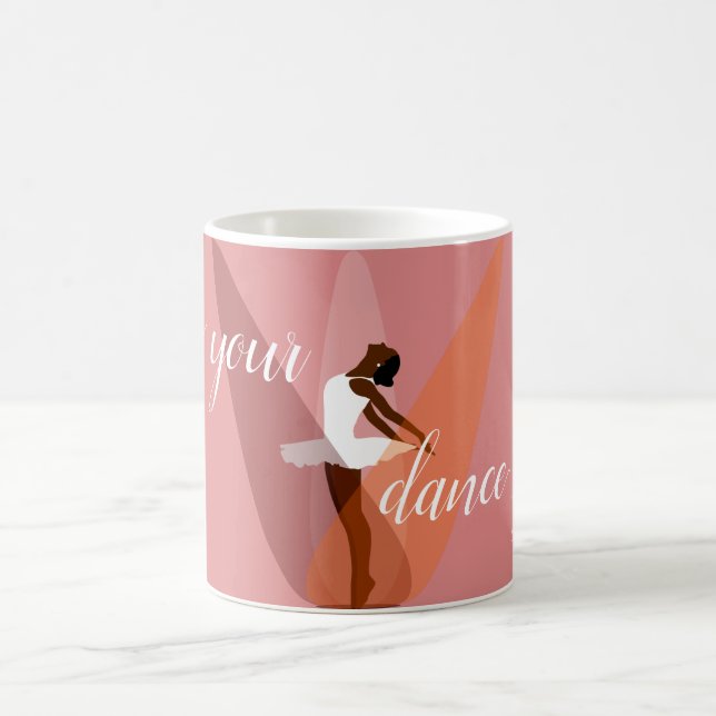 Black Ballerina, black pink ballet dancer Coffee Mug (Center)