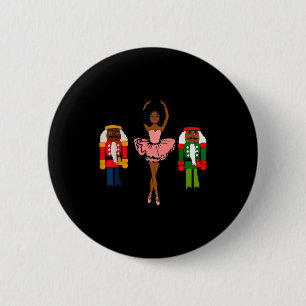Black Ballerina Christmas Black Nutcracker Xmas Af 6 Cm Round Badge