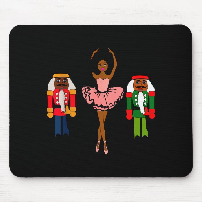 Black Ballerina Christmas Black Nutcracker Xmas Af Mouse Mat (Front)