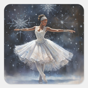 Black Ballerina: Ethereal Beauty Snow Queen Square Sticker