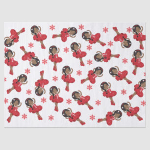 Black Ballerina in Red Tutu Tissue Paper