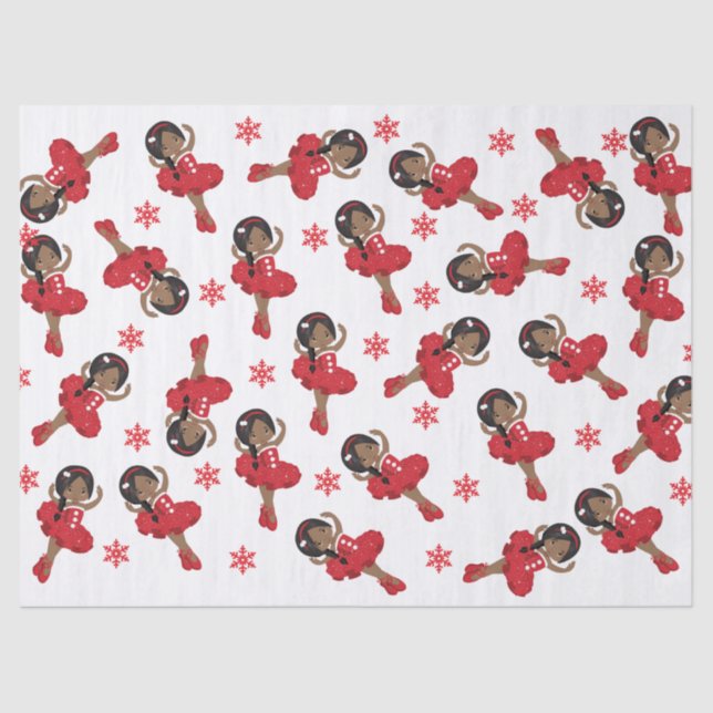 Black Ballerina in Red Tutu Tissue Paper (Front)