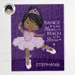 Black Ballerina Jigsaw Puzzle<br><div class="desc">Personalise Multicultural Ballerina puzzle. Please check out more of my personalised Ballerina gifts.</div>