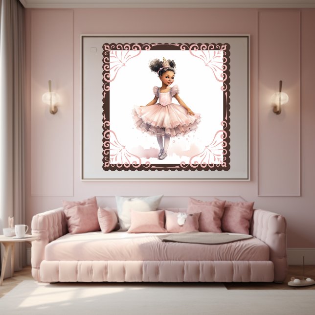 Black Ballerina, Pale Pink Tutu, Gold Crown Poster (Creator Uploaded)
