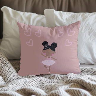 Black Ballerina Pink Pillow