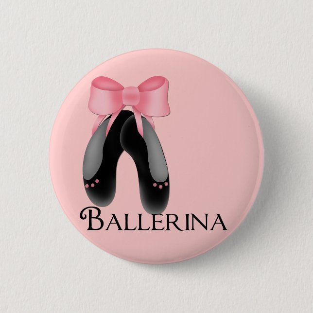 Black Ballerina Slippers 2 Button (Front)