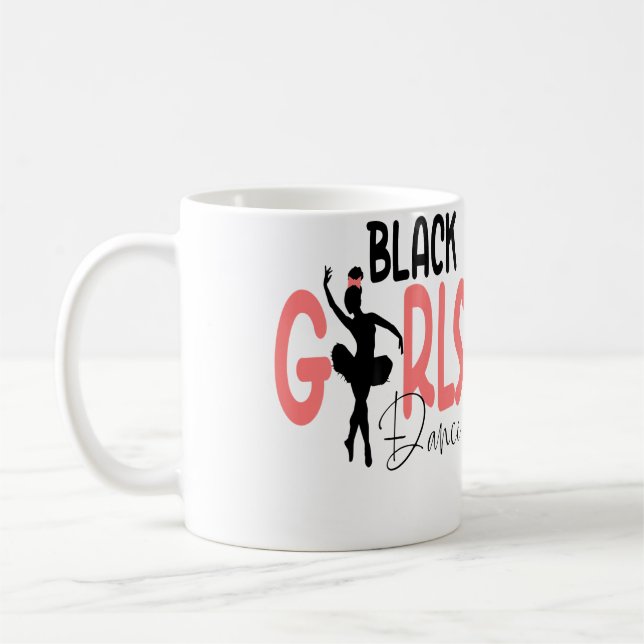 Black Ballet Dancer Natural Hair Afro Ballerina Da Coffee Mug (Left)