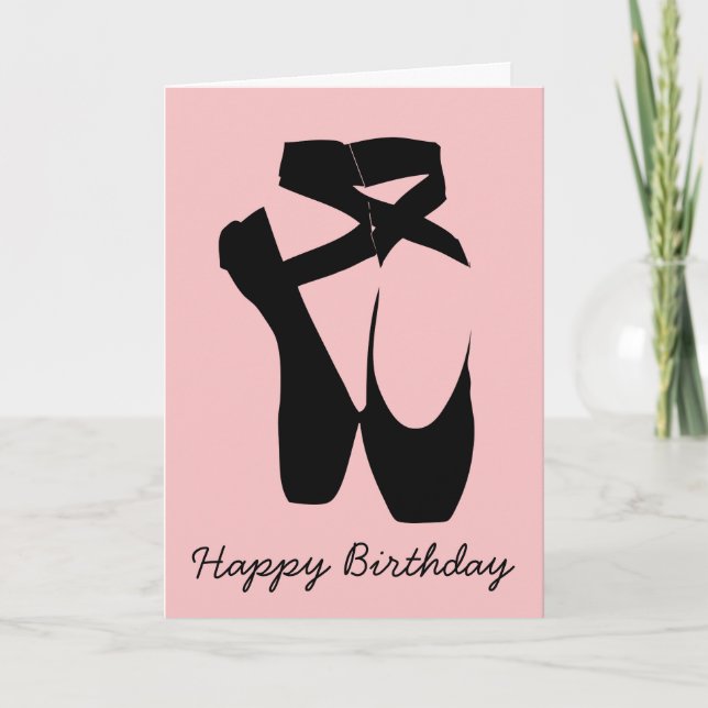 Black ballet  pointe shoes card (Front)