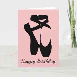 Black ballet  pointe shoes card