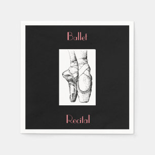 Black Ballet Recital Paper Napkins