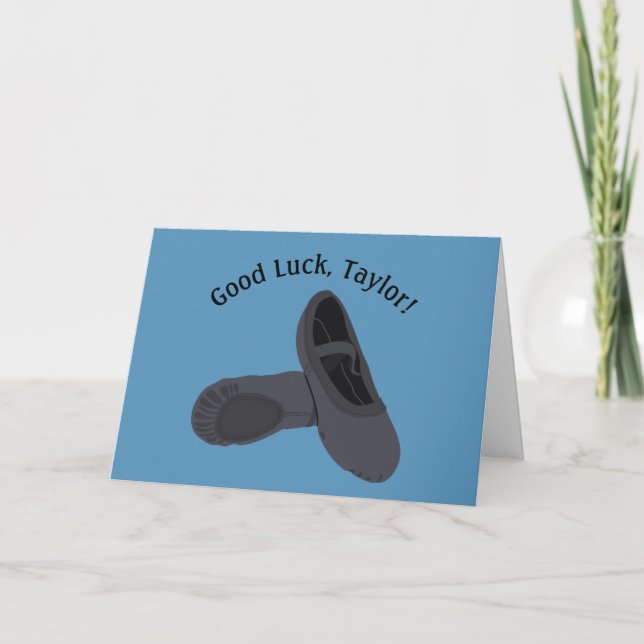 Black Ballet Shoes Dance Recital Good Luck Card (Front)