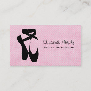 Black Ballet Shoes En Pointe Business Card