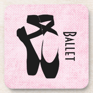 Black Ballet Shoes En Pointe Coaster