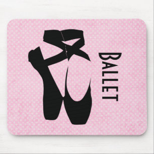 Black Ballet Shoes En Pointe Mouse Mat