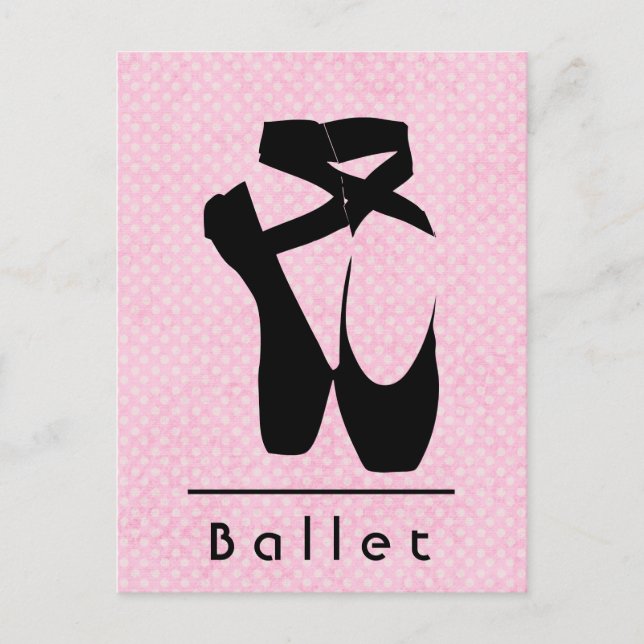 Black Ballet Shoes En Pointe Postcard (Front)