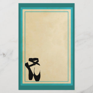 Black Ballet Shoes En Pointe Stationery