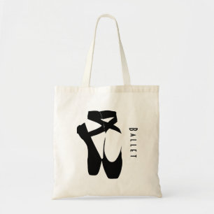 Black Ballet Shoes En Pointe Tote Bag