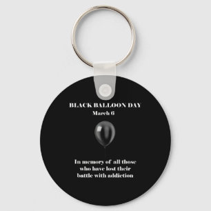 Black Balloon Day Overdose Awareness Addition  Key Ring
