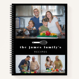 Black Balloon Whisk Photos Family Recipes Notebook