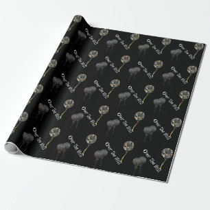 Black Balloons Over The Hill Wrapping Paper