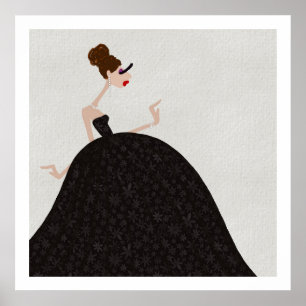 Black Ballroom Wednesday Party Glam Fashion Art Poster