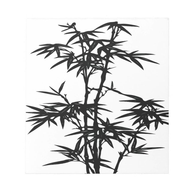Black Bamboo Silhouette Notepad (Front)