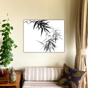 Black Bamboo Twig Canvas Print