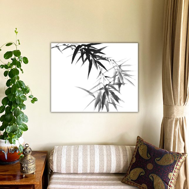 Black Bamboo Twig Canvas Print (Creator Uploaded)