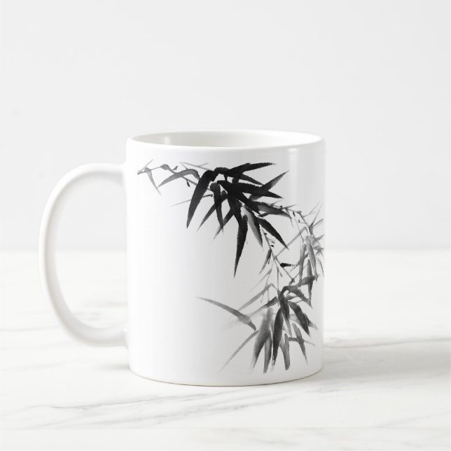 Black Bamboo Twig Coffee Mug (Left)