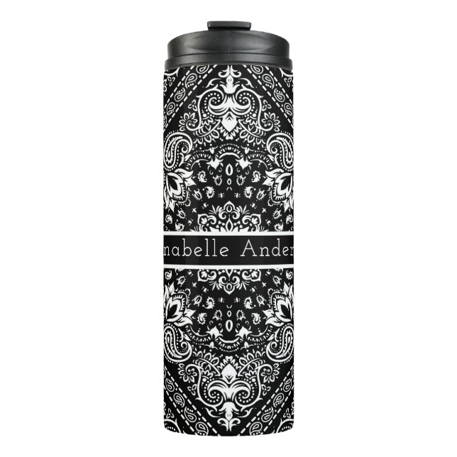Black Bandanna Personalise Thermal Tumbler (Front)